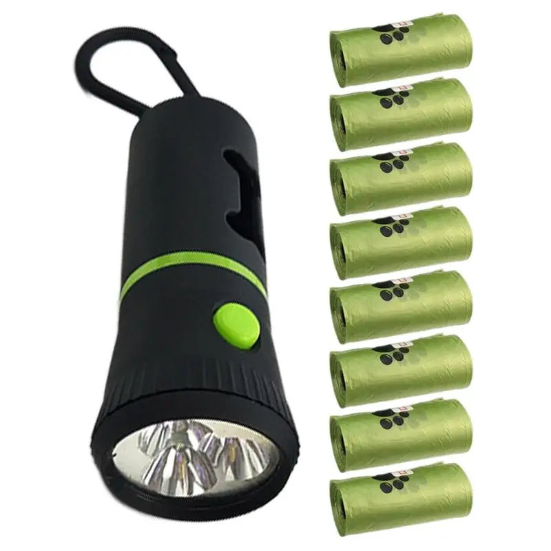 Dispensador de saco de cocô de cachorro Dispensador de saco de cocô com luz LED Suporte de sacos de lixo portátil com luzes LED Dispensador de resíduos de animais de estimação para